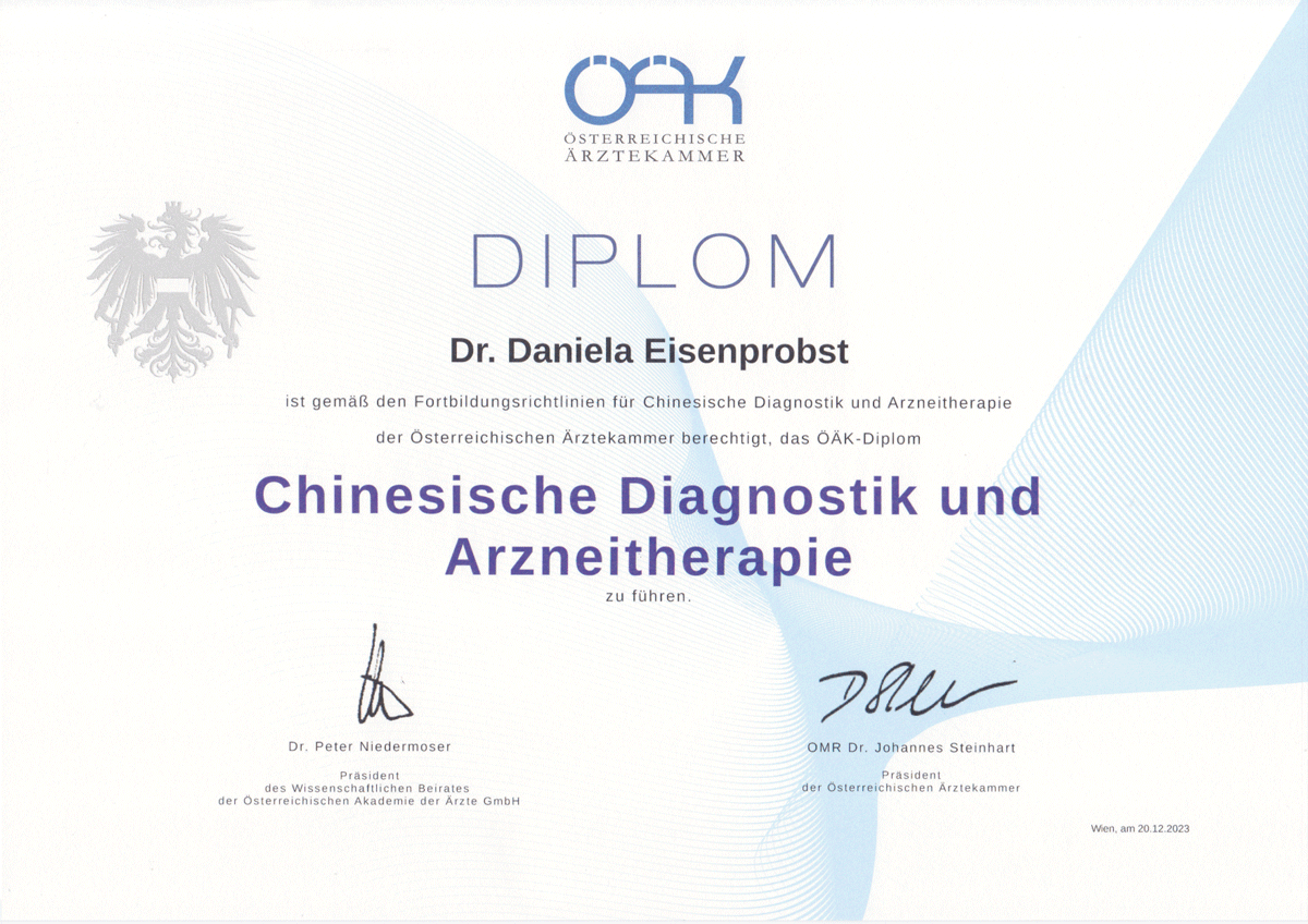 ÖÄK Diplom Chinesische Diagnostik und Arzneitherapie